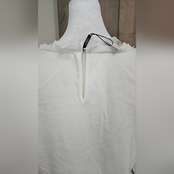 WHY DRESS Elegant SequinTextured Blouse w/Pleated Accordian Sleeves White. M NWT - Picture 13 of 15